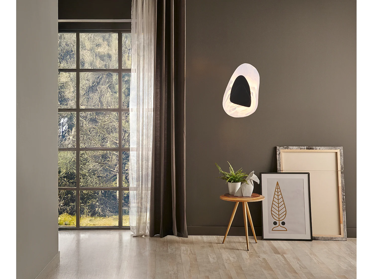 Applique murale métal noir mat, LED