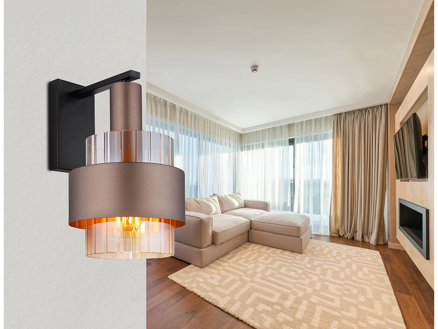 Applique murale métal noir mat, 1x E27