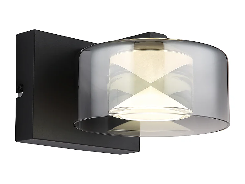 Applique murale métal noir mat, LED