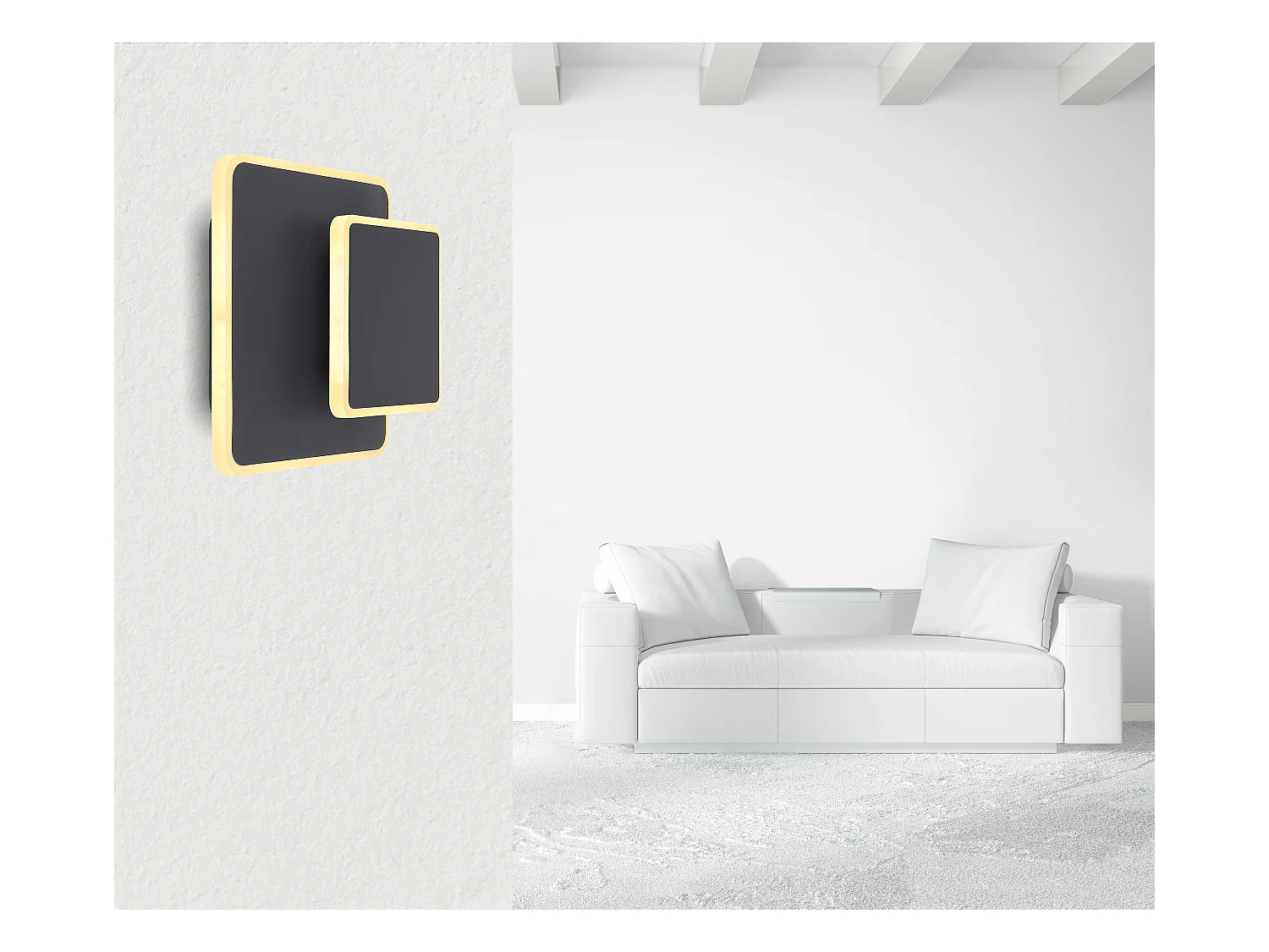 Applique murale métal noir, LED