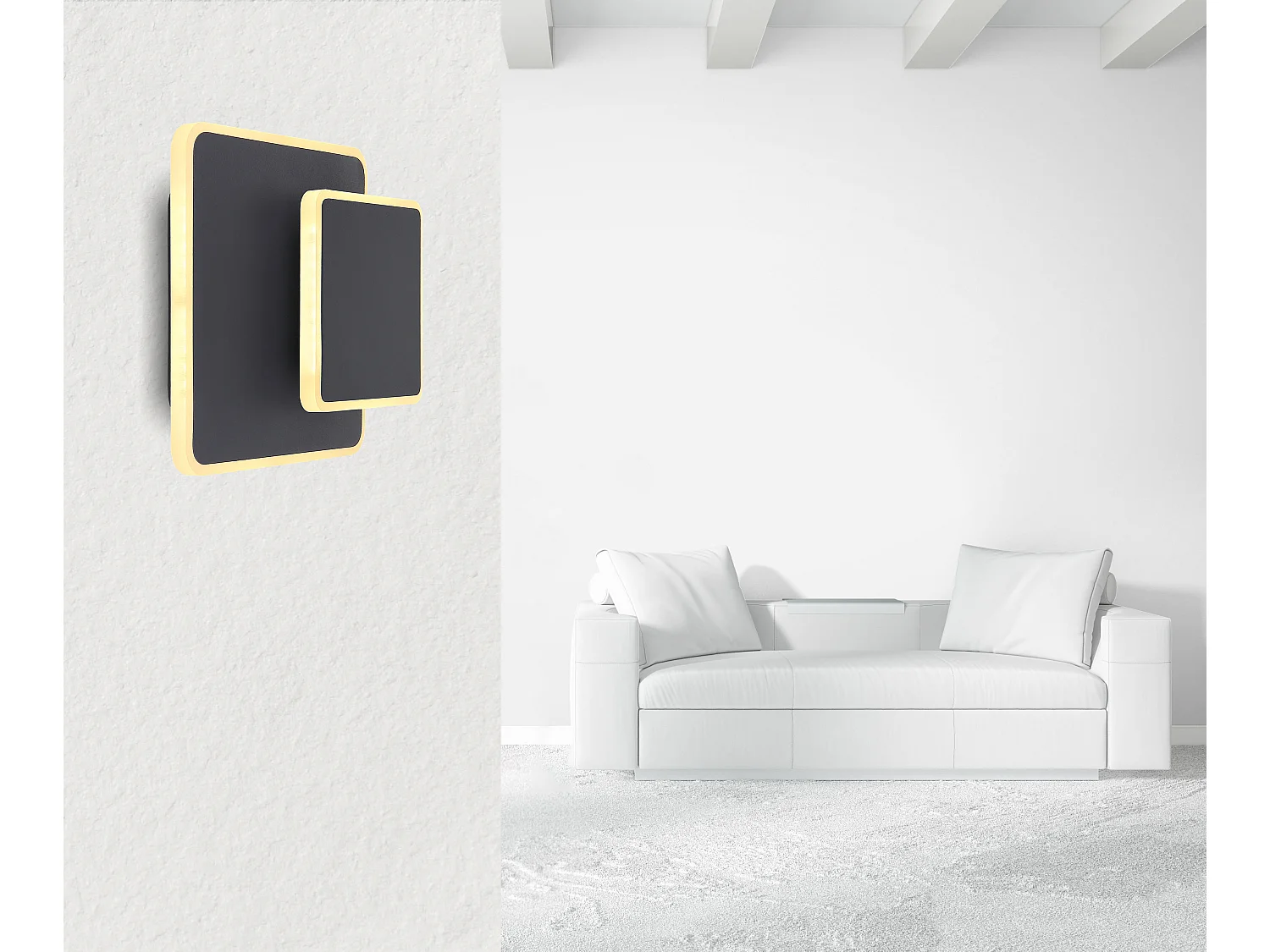 Wandleuchte Metall schwarz, LED