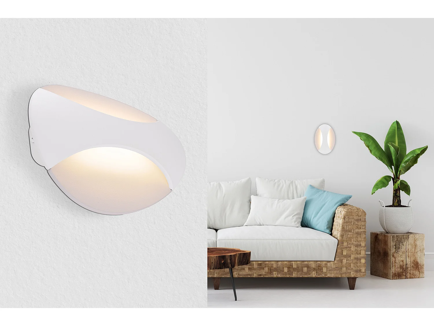 Applique murale métal blanc, LED