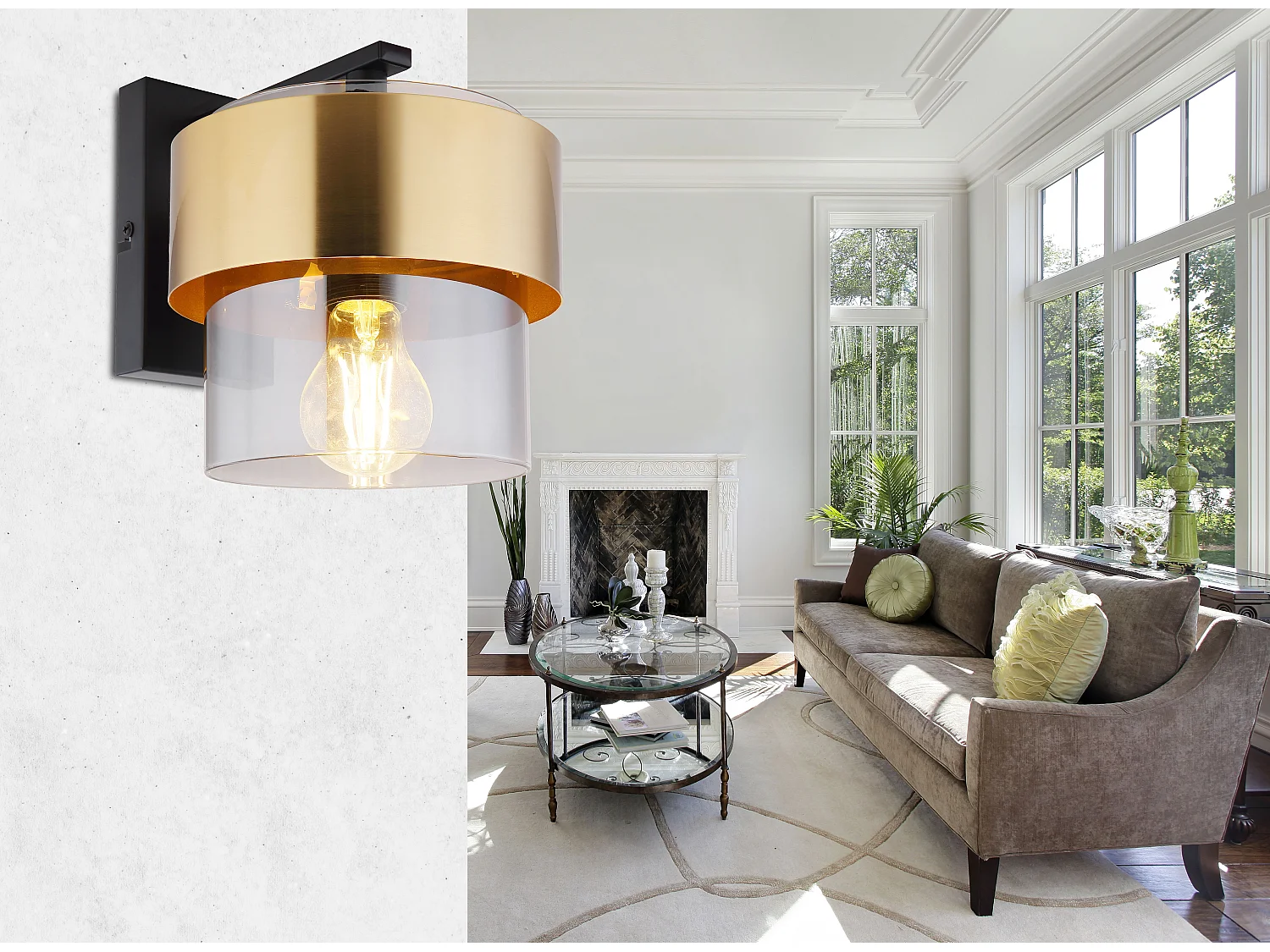 Wandleuchte Metall schwarz matt, 1x E27