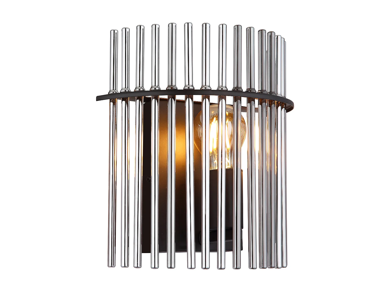 Wandleuchte Metall schwarz matt, 1x E27