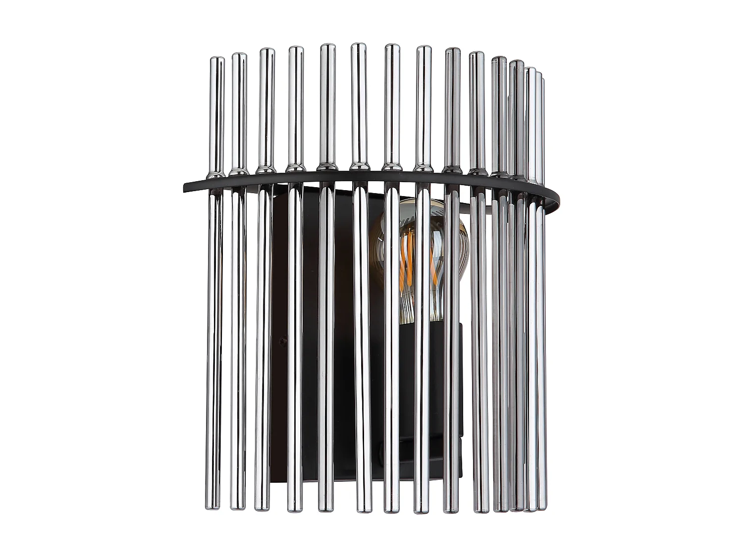 Wandleuchte Metall schwarz matt, 1x E27