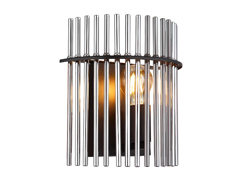 Wandleuchte Metall schwarz matt, 1x E27