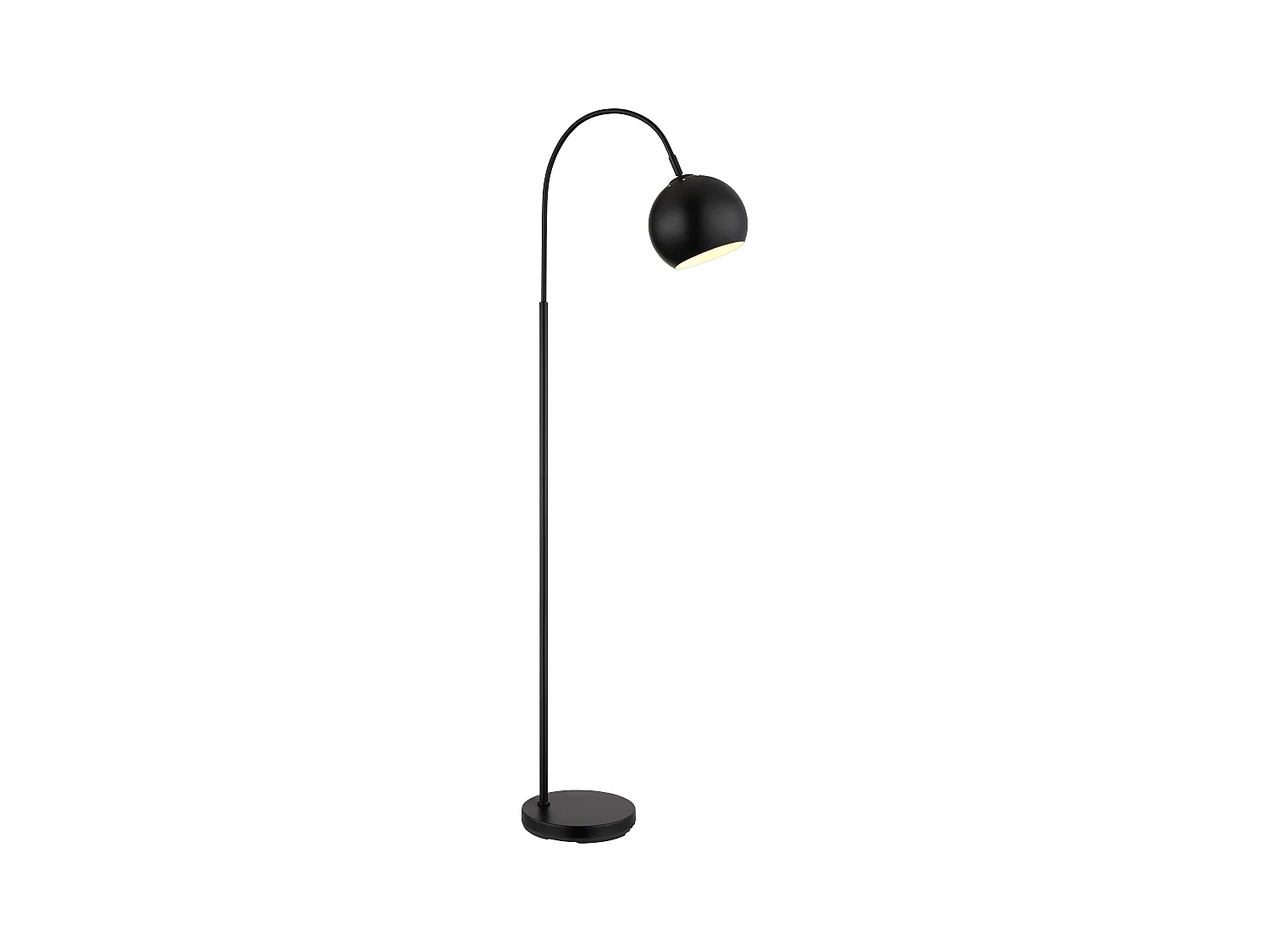 Lampadaire métal noir mat, 1x E27