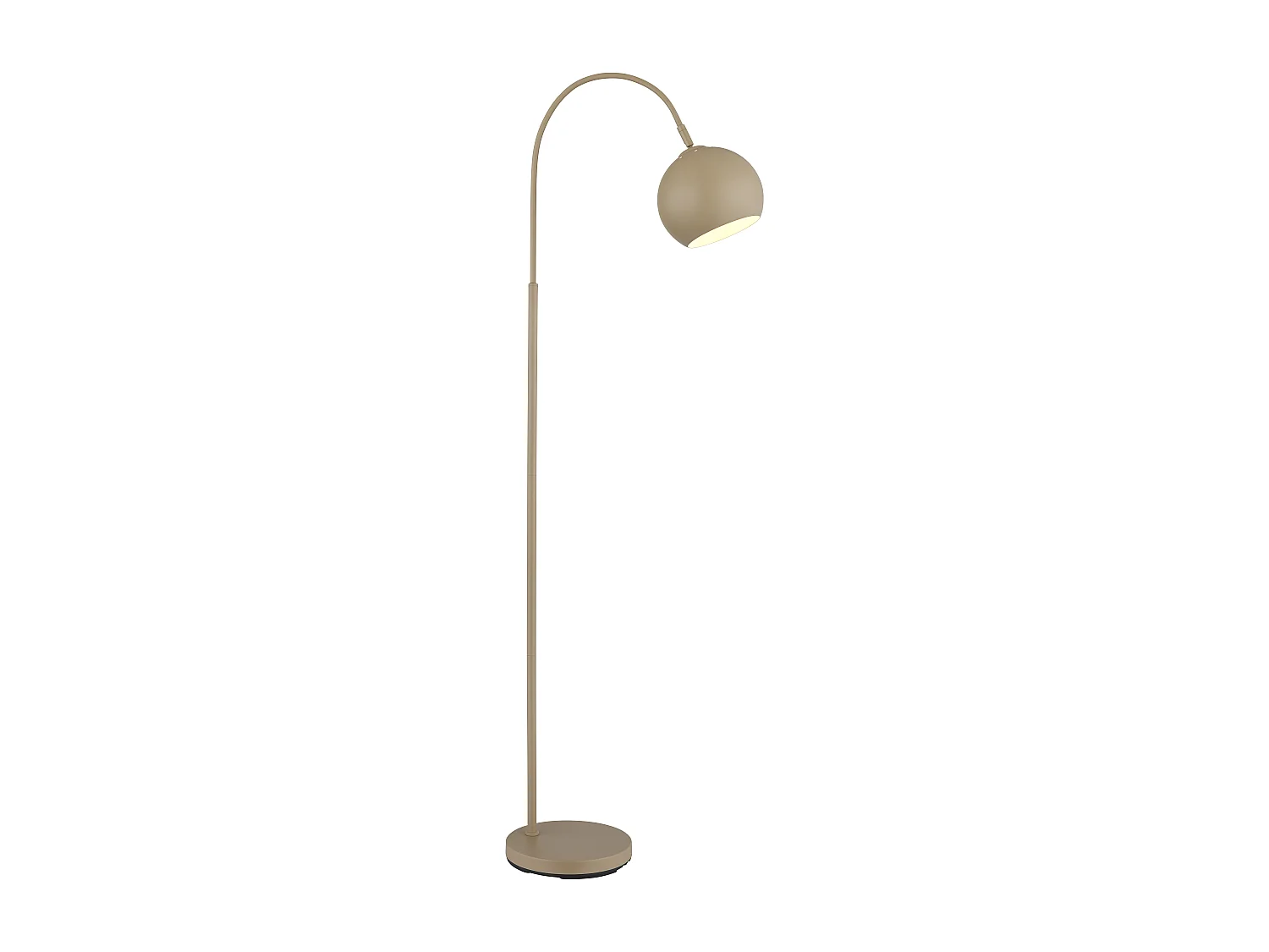Lampadaire métal couleur sable mat, 1x E27