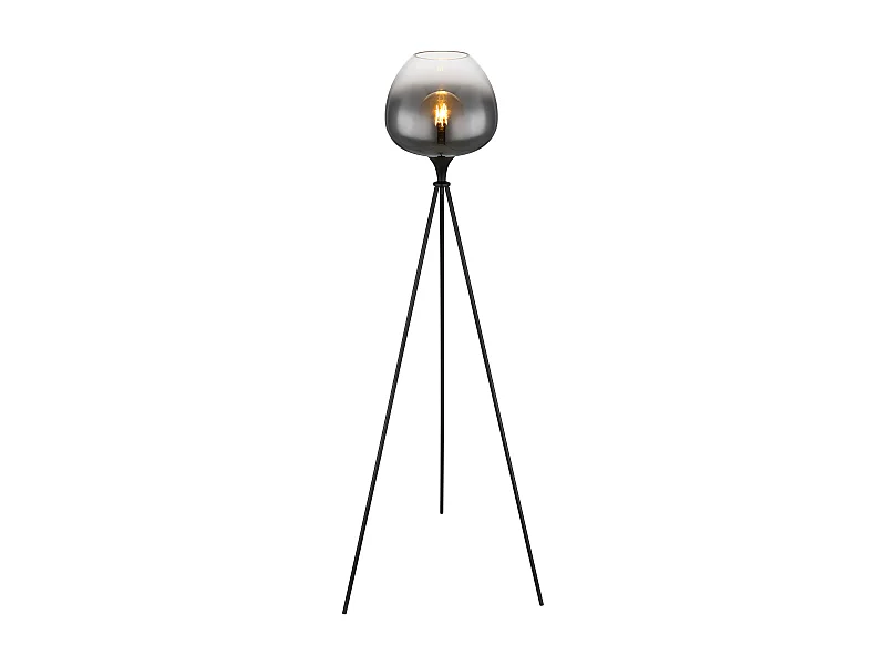 Lampadaire métal noir mat, 1x E27