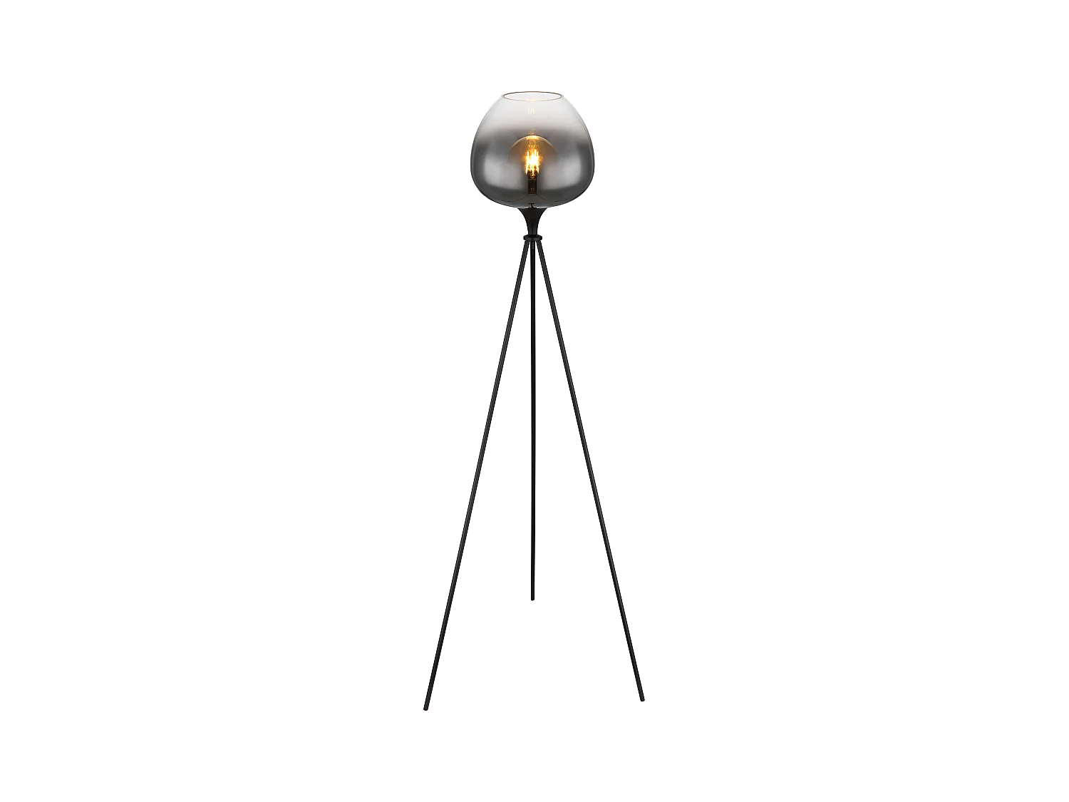 Lampadaire métal noir mat, 1x E27