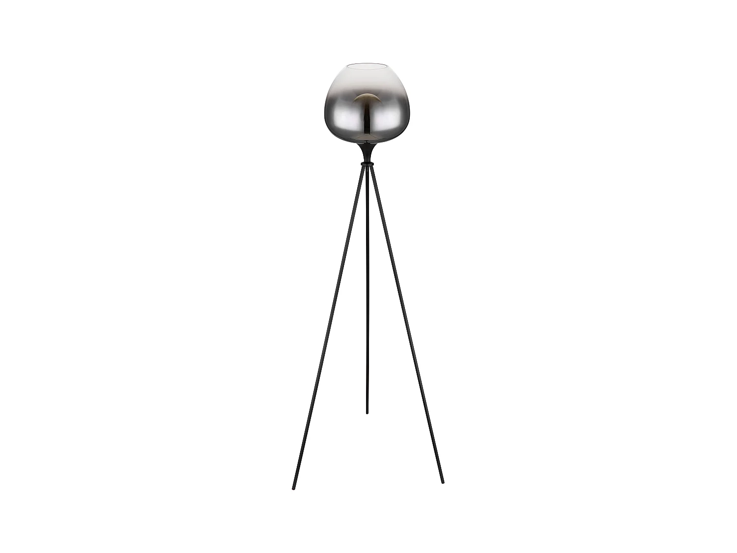 Lampadaire métal noir mat, 1x E27
