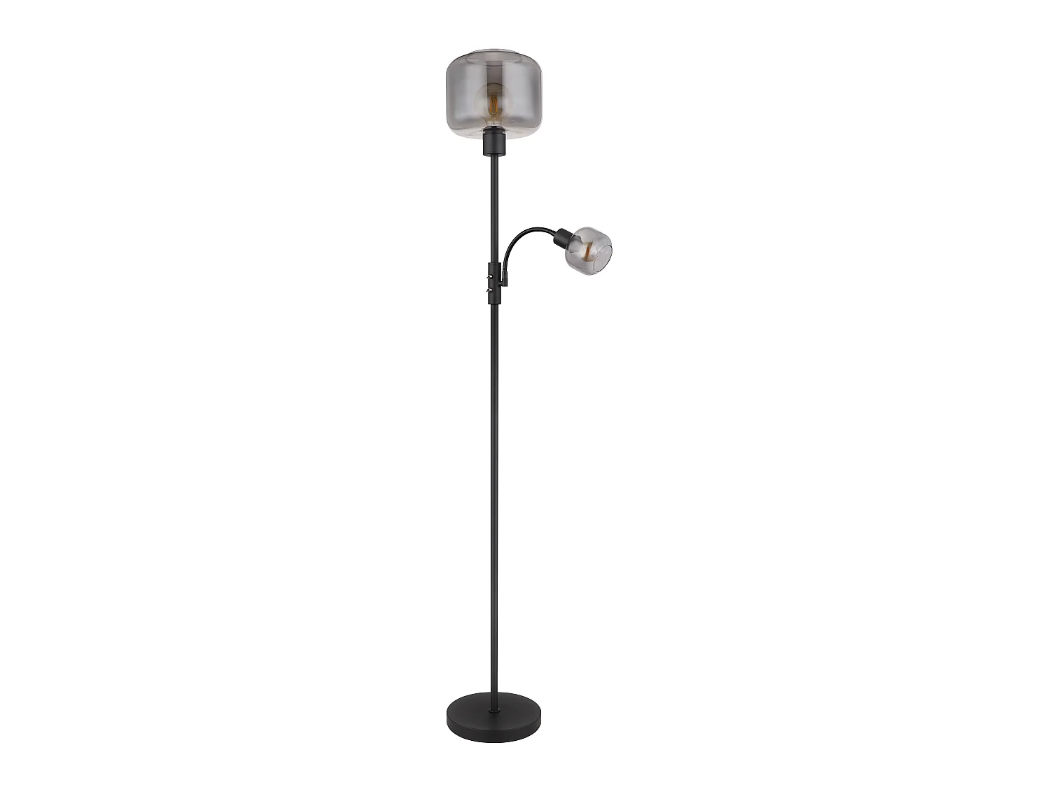 Lampadaire métal noir mat, 1x E27