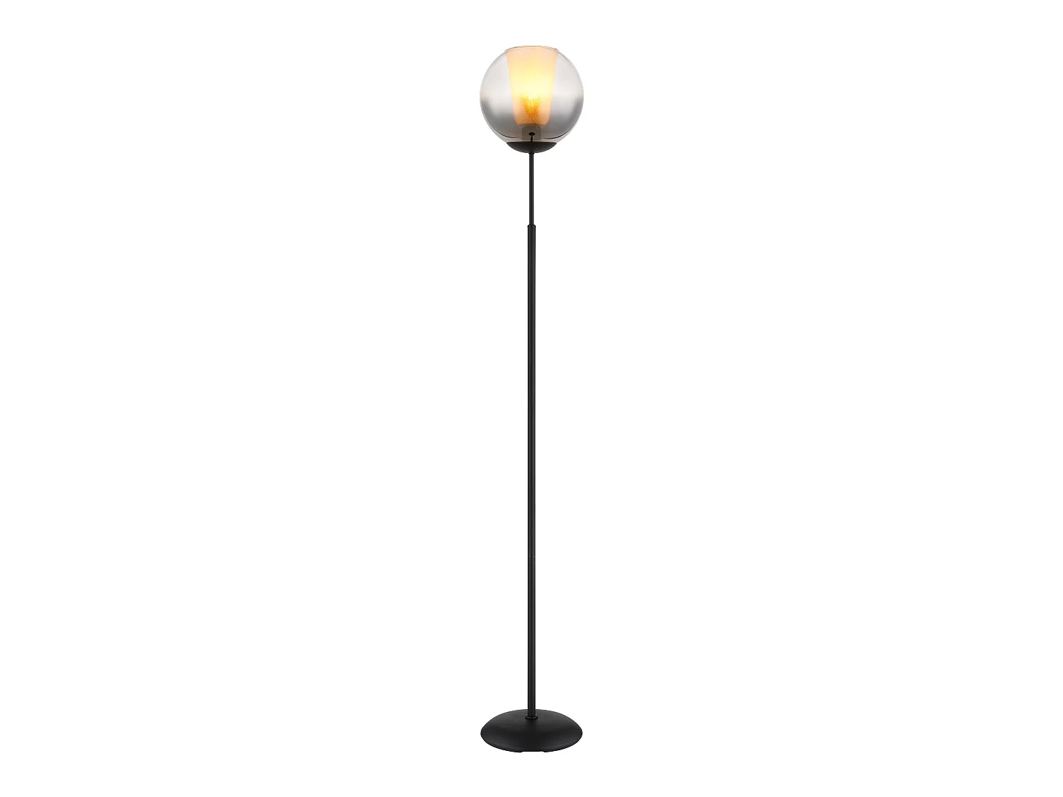 Lampadaire métal noir mat, 1x E27