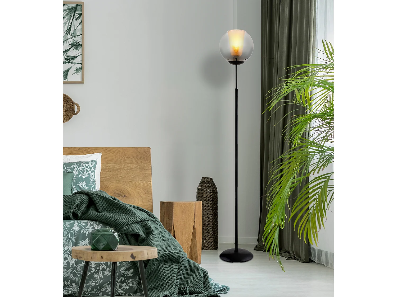 Stehleuchte Metall schwarz matt, 1x E27