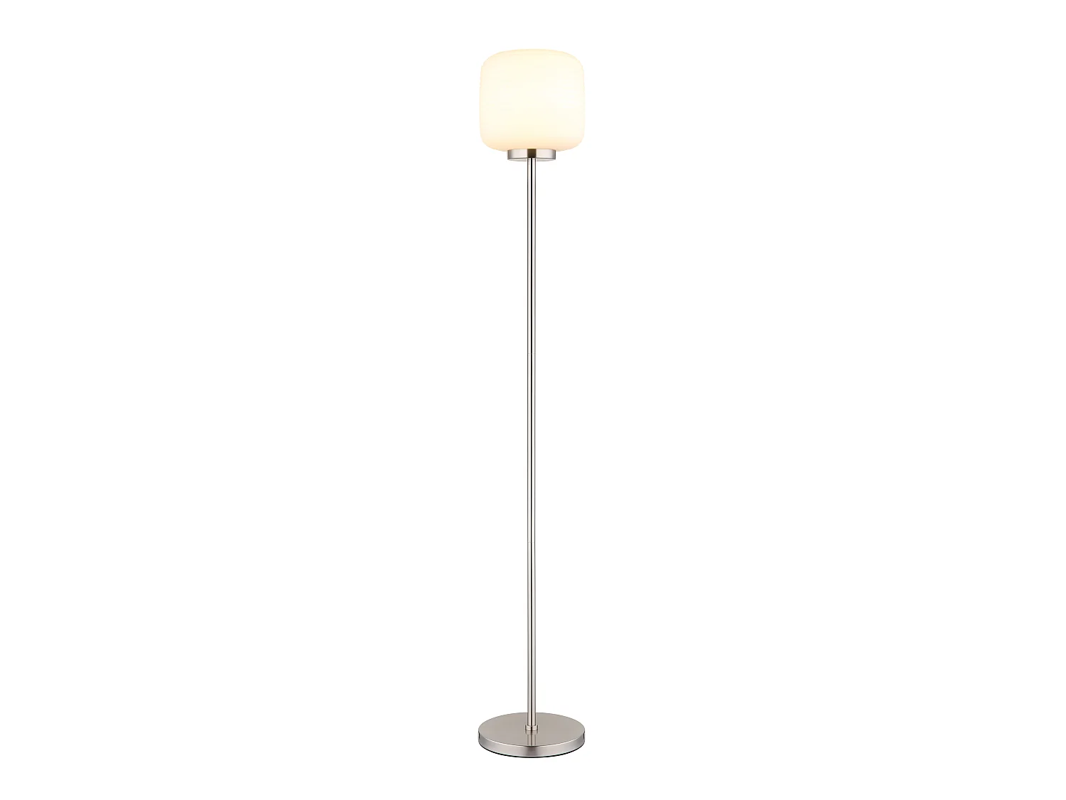 Lampadaire métal nickel mat, 1x E27 LED