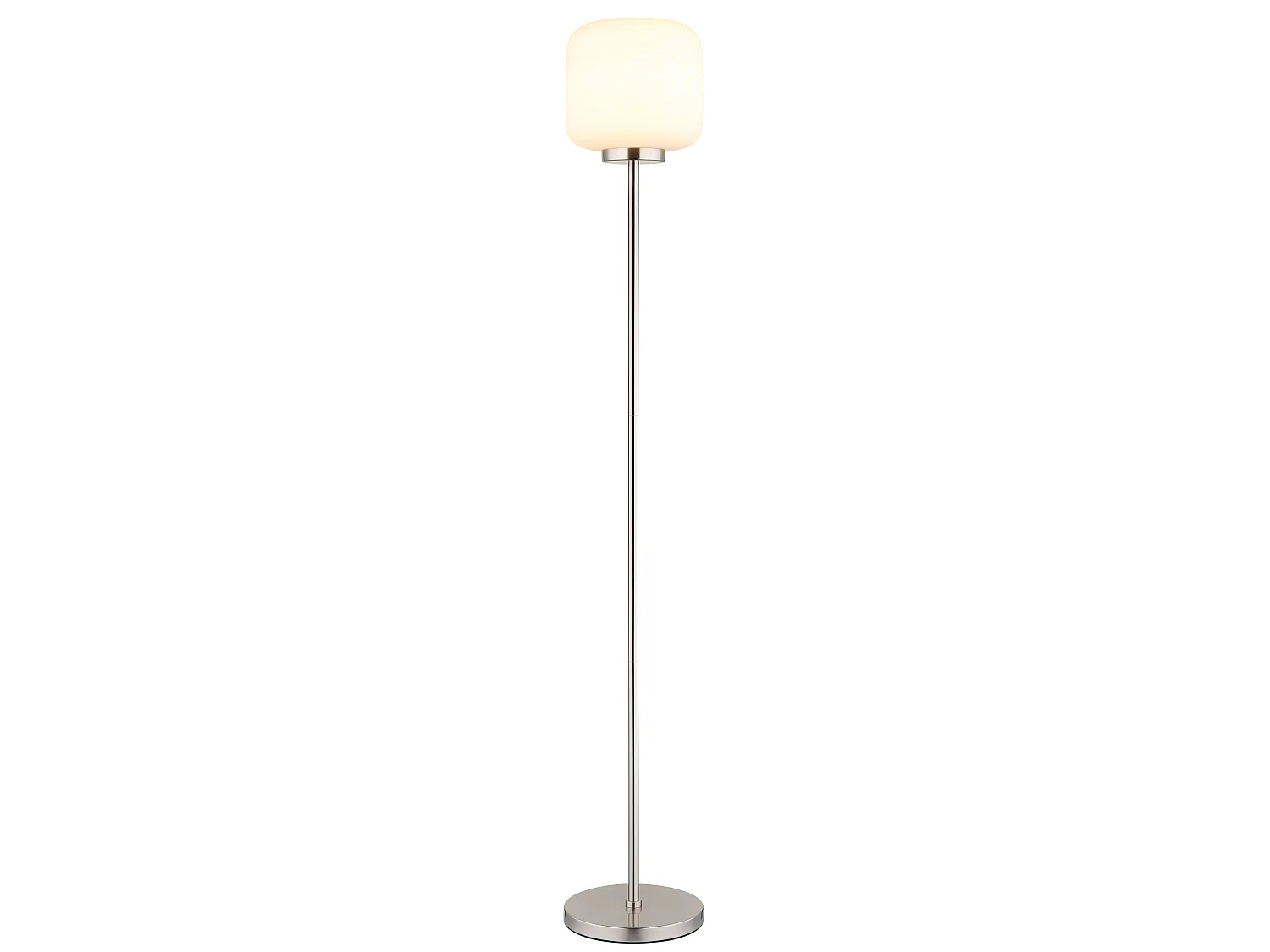 Lampadaire métal nickel mat, 1x E27 LED