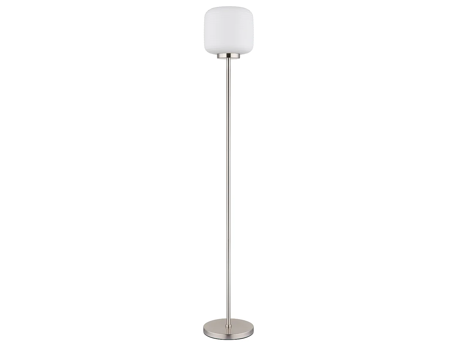 Lampadaire métal nickel mat, 1x E27 LED