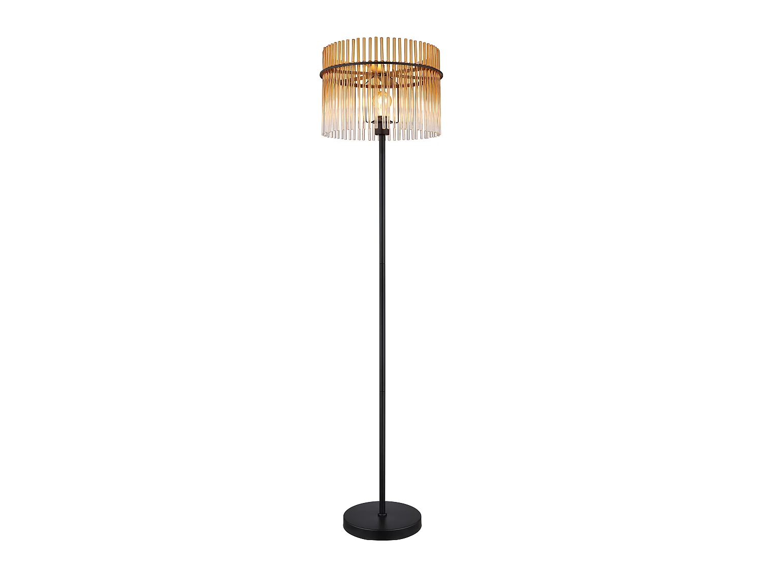 Vloerlamp metaal zwart dof, 1x E27
