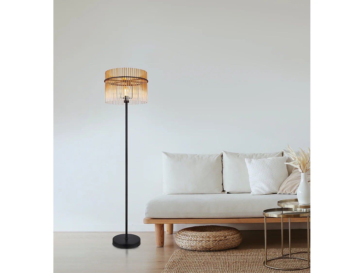 Stehleuchte Metall schwarz matt, 1x E27