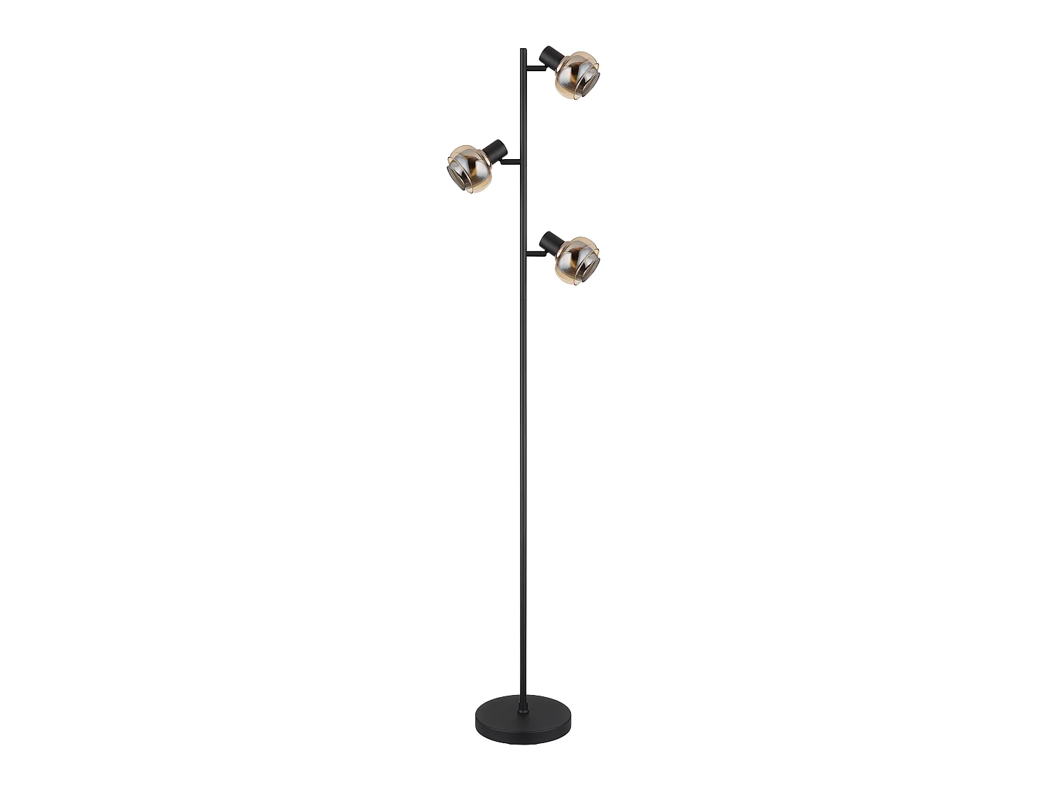 Lampadaire métal noir mat, 3x E14