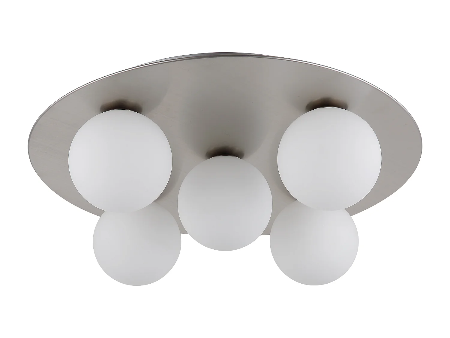 Plafondlamp metaal nikkel dof, 5x G9 LED