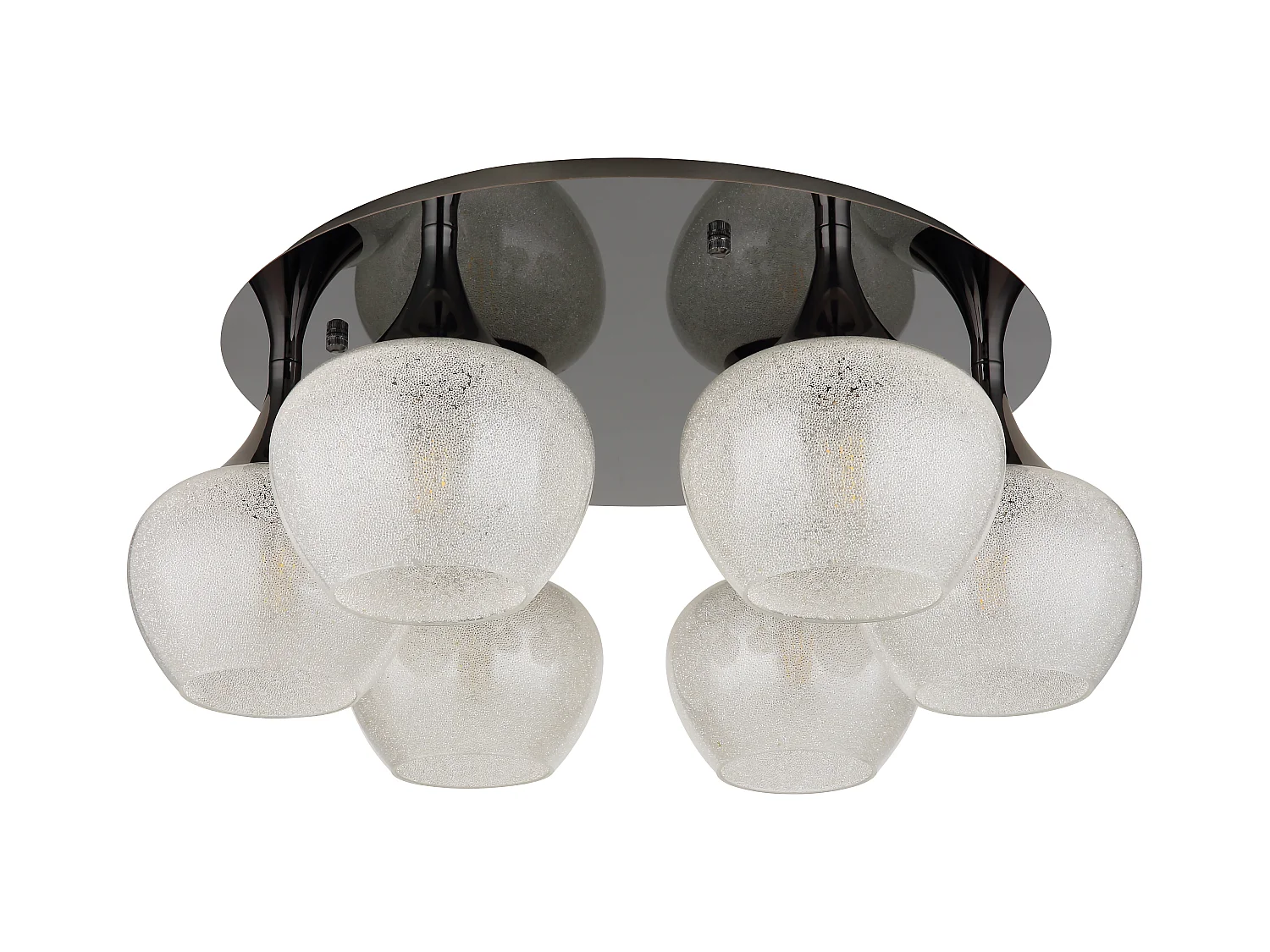 Plafonnier métal noir chromé/gunmetal, 6x E27