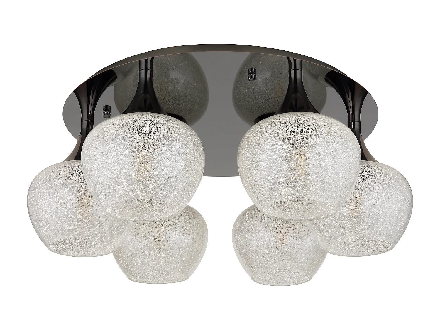 Plafonnier métal noir chromé/gunmetal, 6x E27