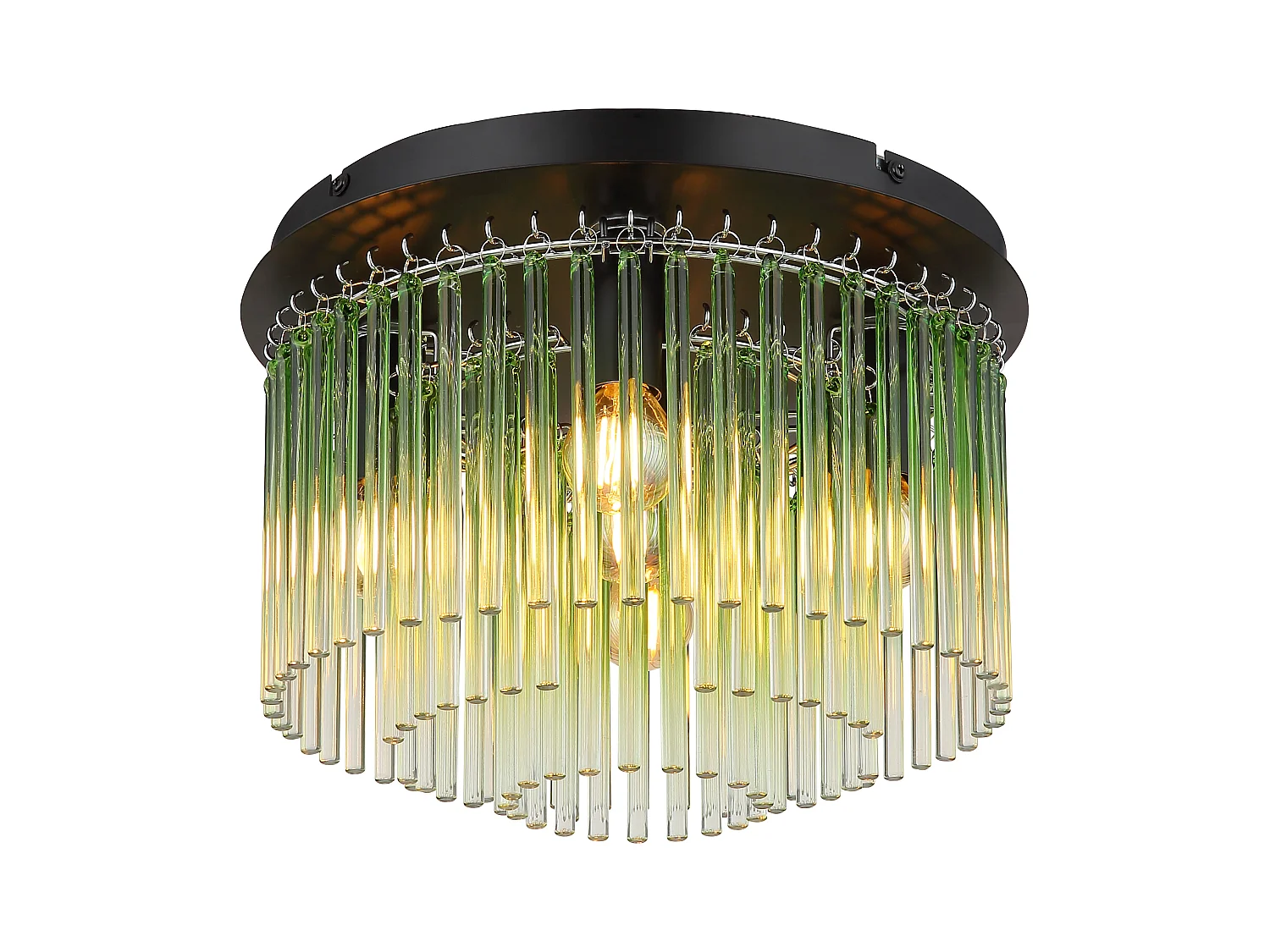 Plafonnier métal noir mat, 5x E14