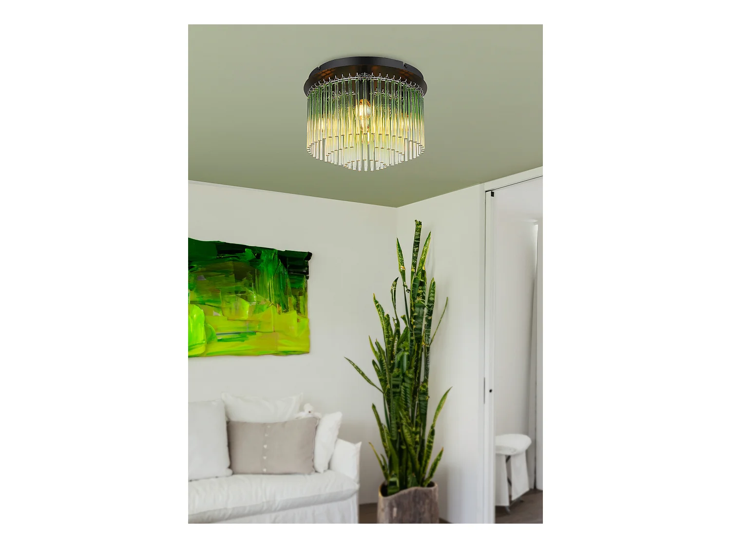 Plafonnier métal noir mat, 5x E14