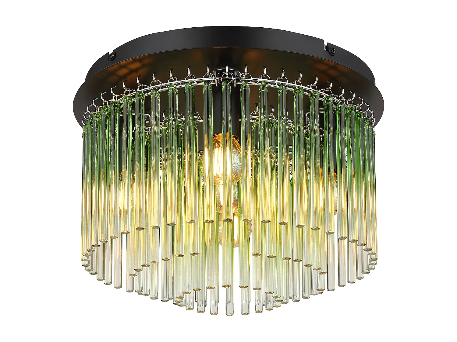 Plafonnier métal noir mat, 5x E14