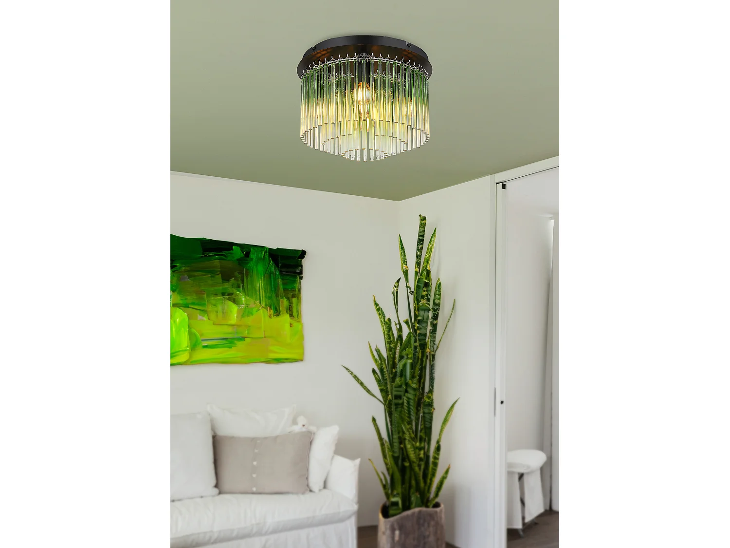 Plafonnier métal noir mat, 5x E14