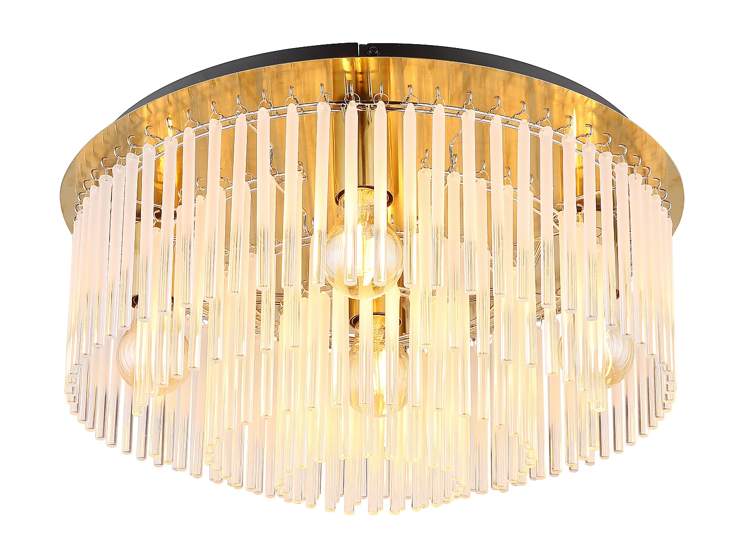 Plafondlamp metaal goud dof, 5x E27