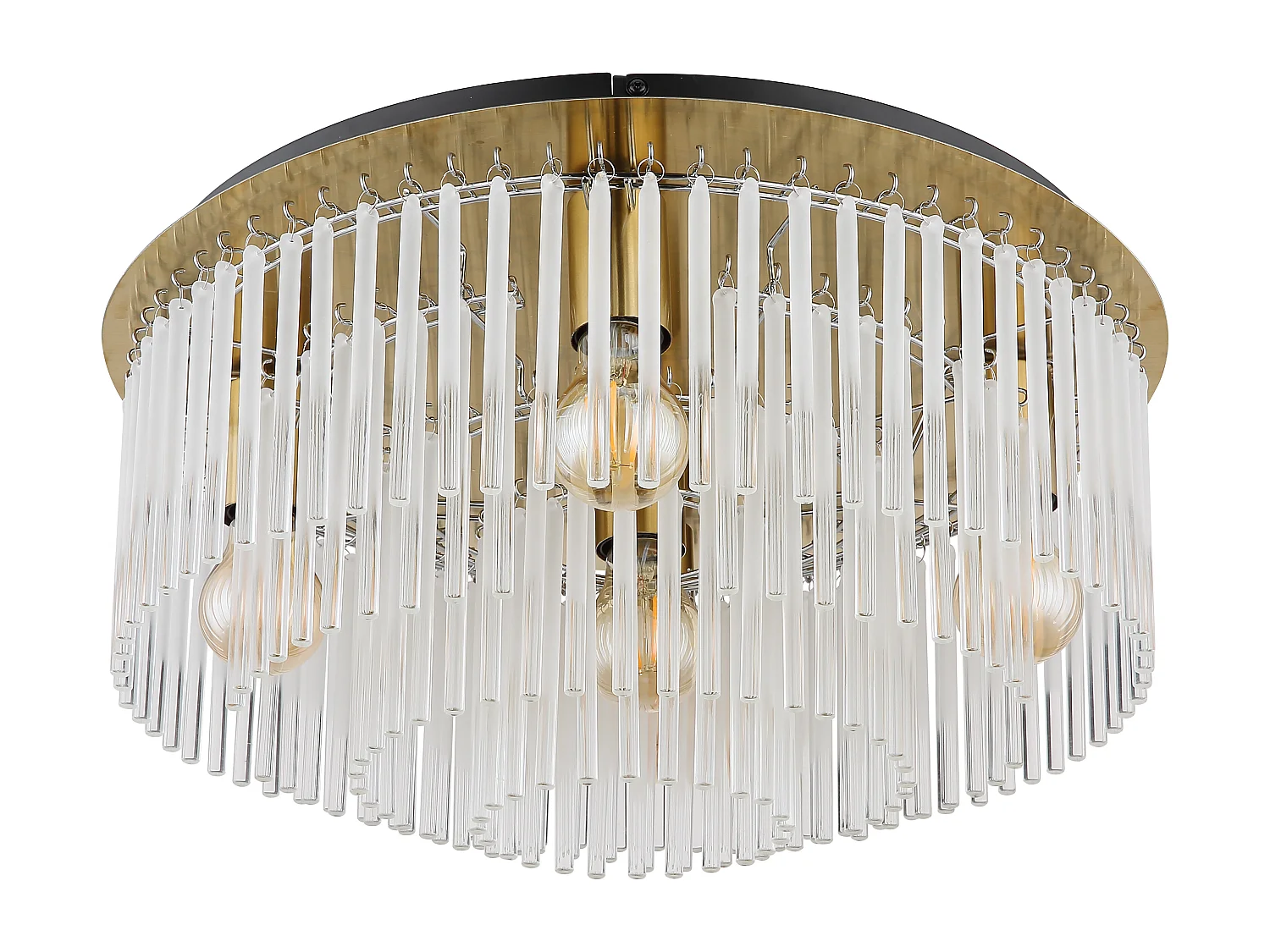 Plafondlamp metaal goud dof, 5x E27