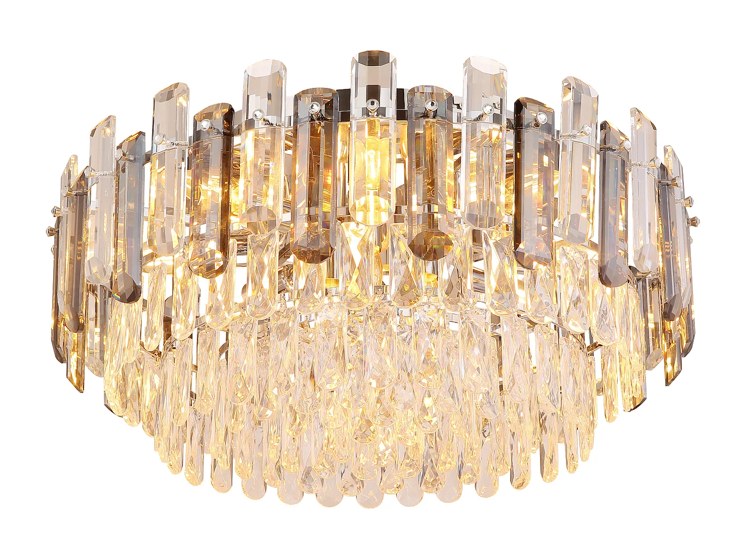 Plafonnier métal chromé, 11x E14