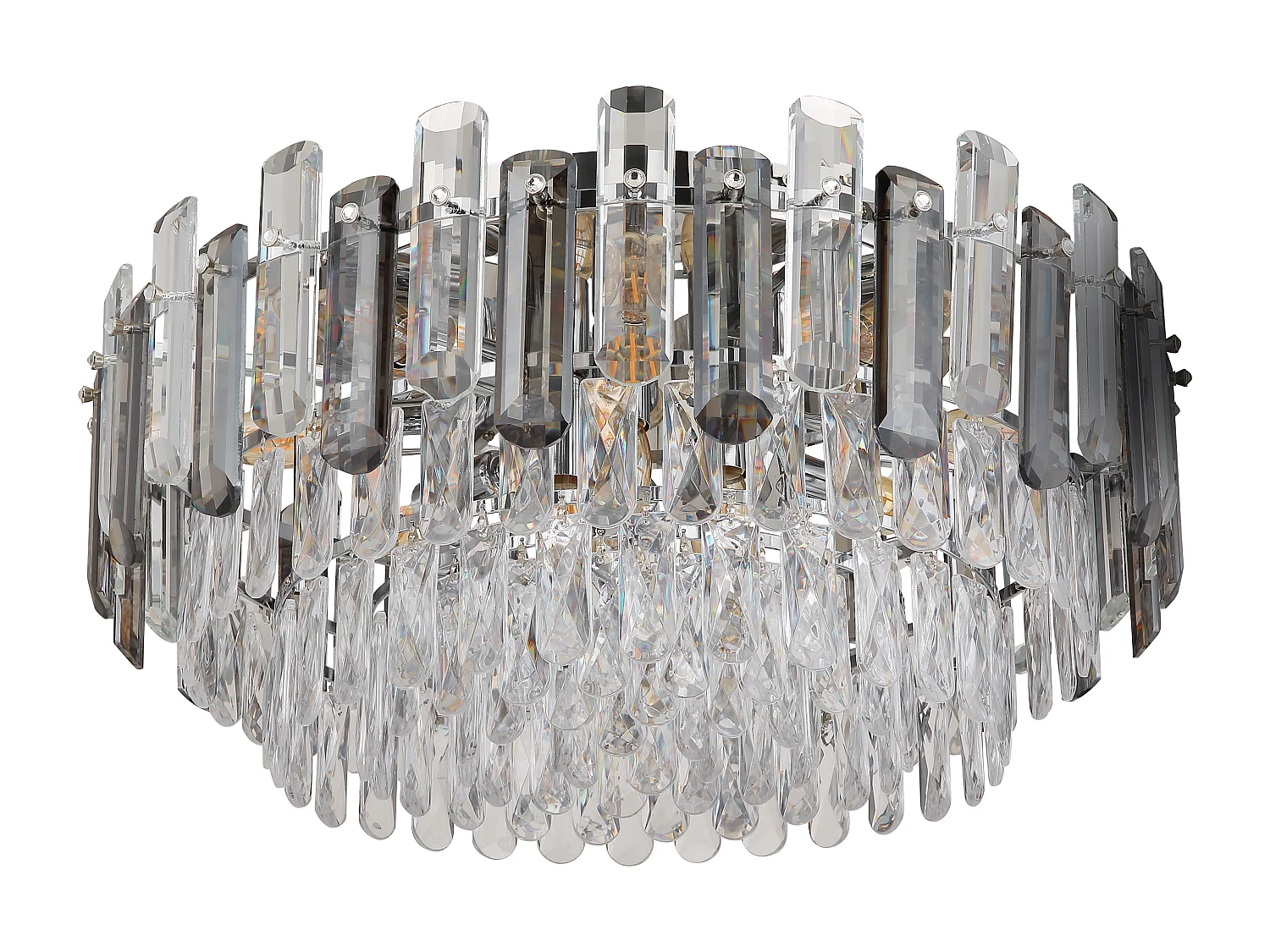 Plafonnier métal chromé, 11x E14