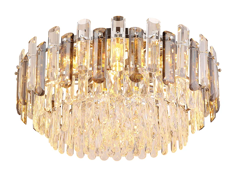 Plafonnier métal chromé, 11x E14