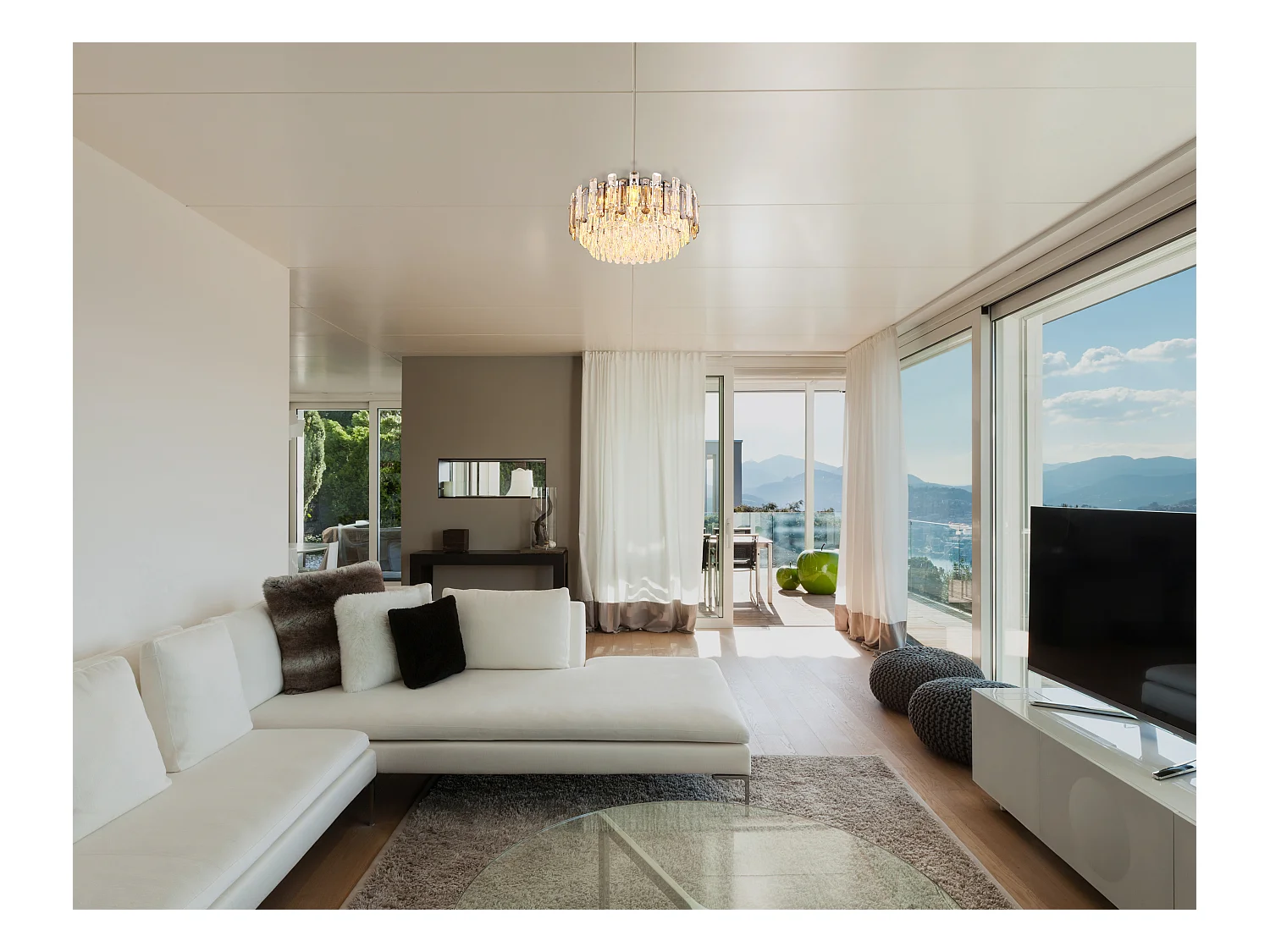 Plafoniera metallo cromato, 5x E14