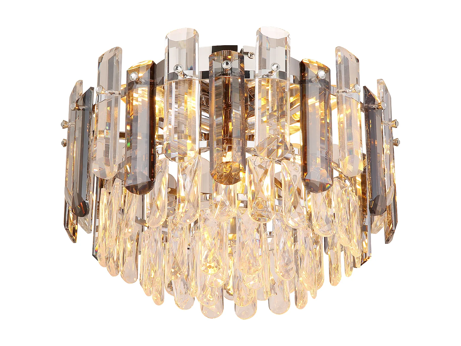 Plafonnier métal chromé, 5x E14