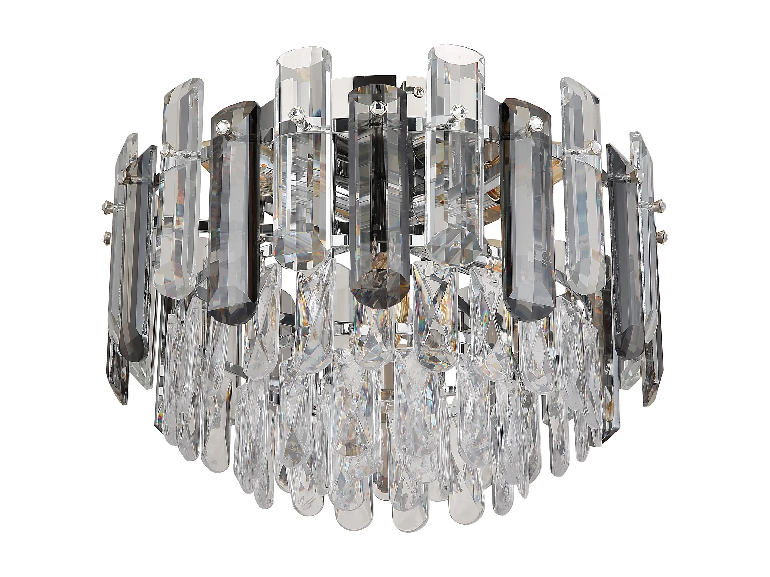 Plafonnier métal chromé, 5x E14