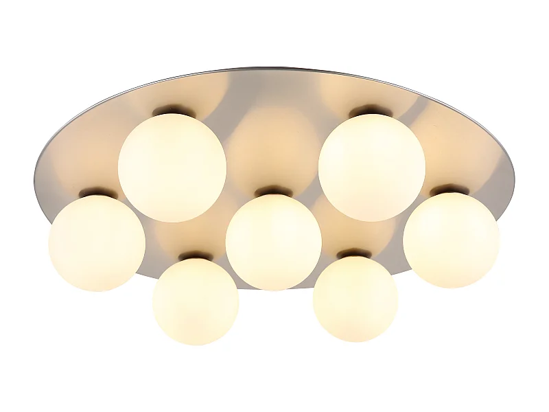 Plafondlamp metaal nikkel dof, 7x G9 LED