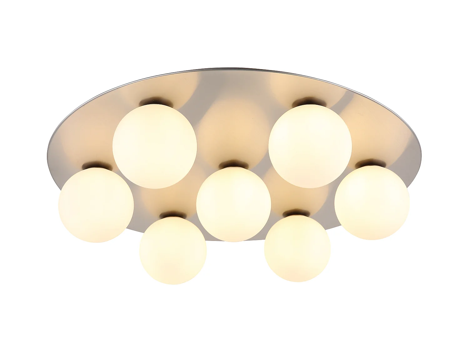 Plafondlamp metaal nikkel dof, 7x G9 LED