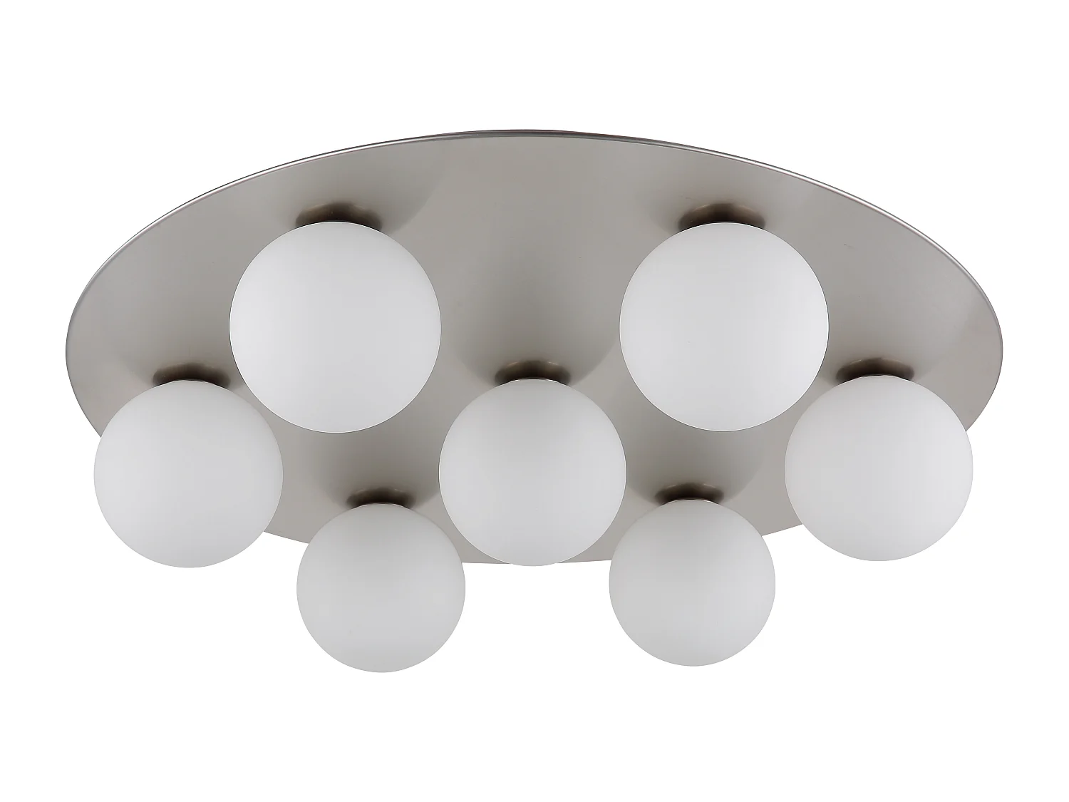 Plafondlamp metaal nikkel dof, 7x G9 LED