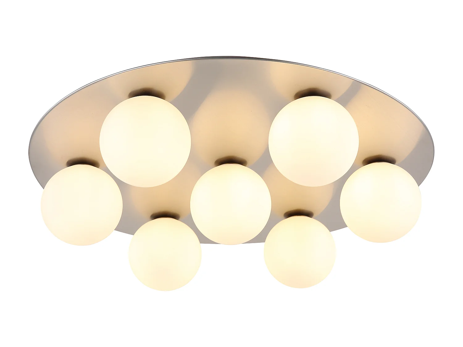 Plafonnier métal nickel mat, 7x G9 LED