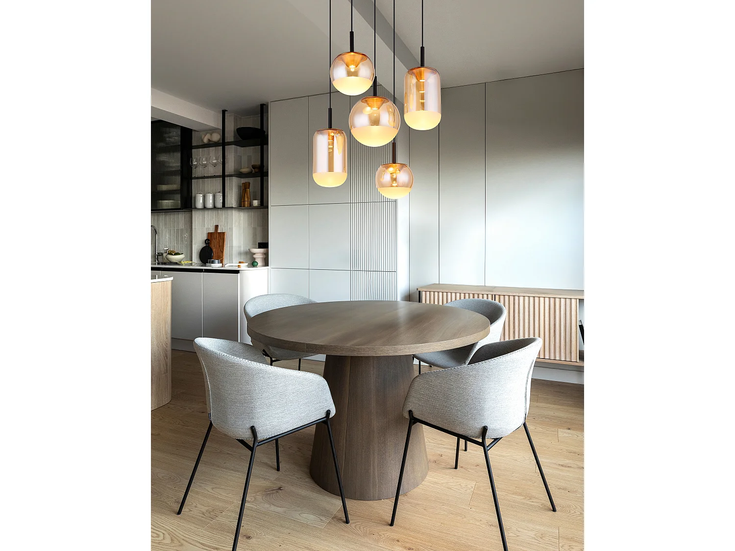 Hängeleuchte Metall schwarz matt, LED