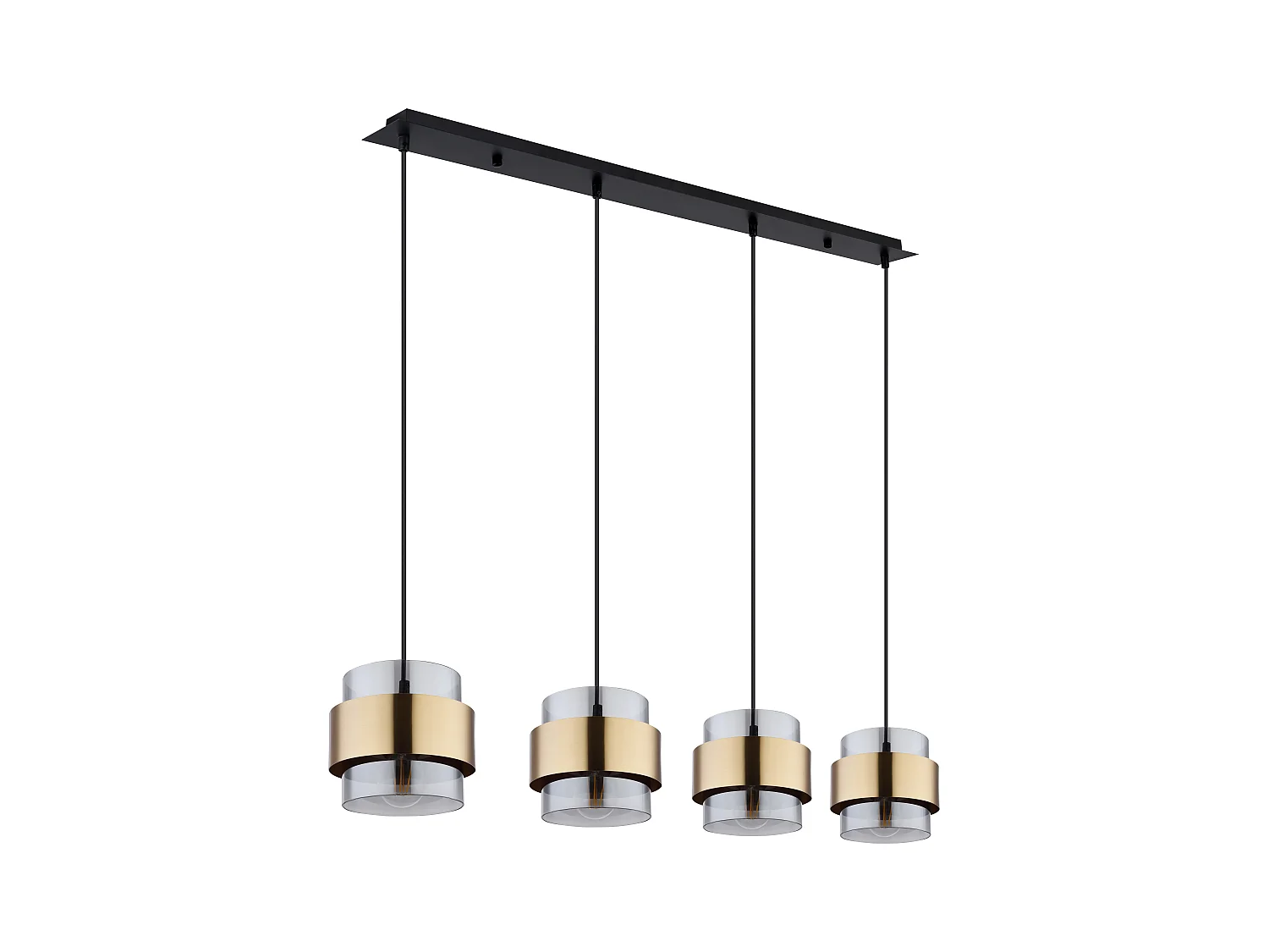 Suspension métal noir mat, 4x E27