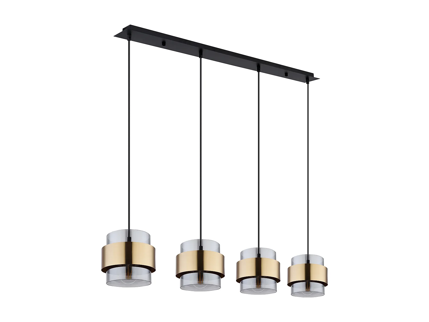 Hanglamp metaal zwart dof, 4x E27