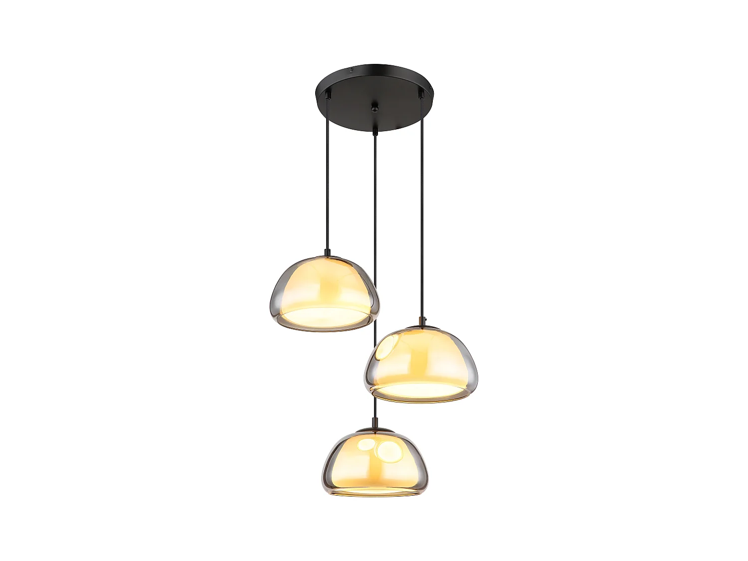 Suspension métal noir mat, 3x E14