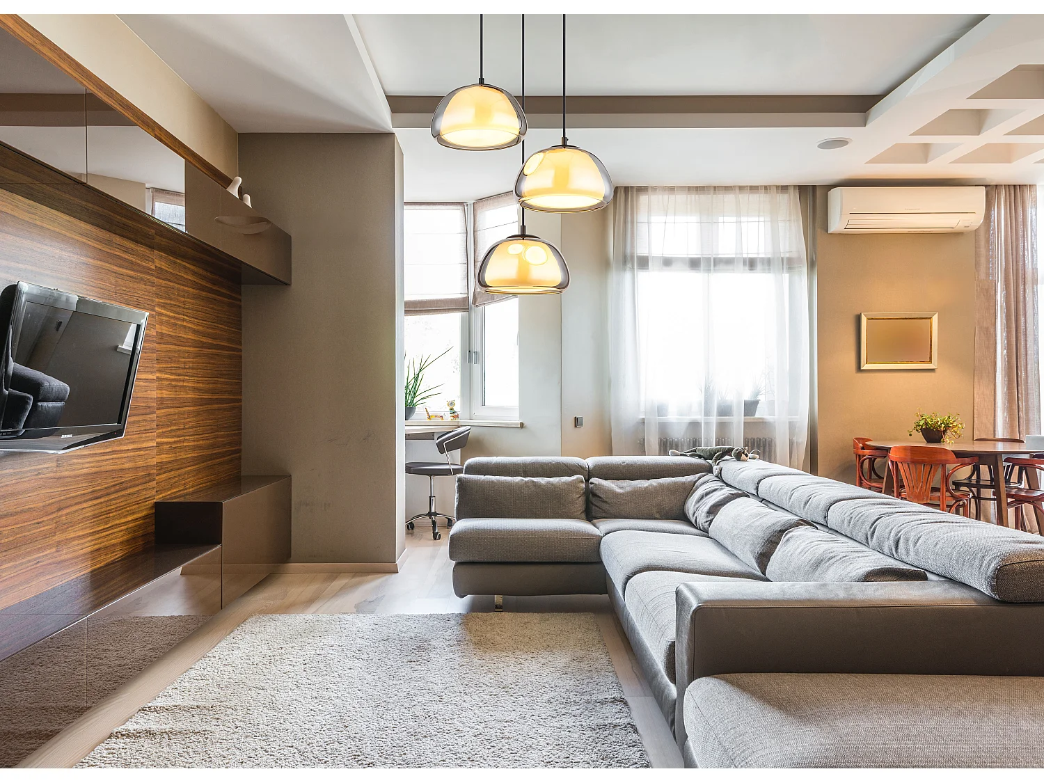 Hängeleuchte Metall schwarz matt, 3x E14