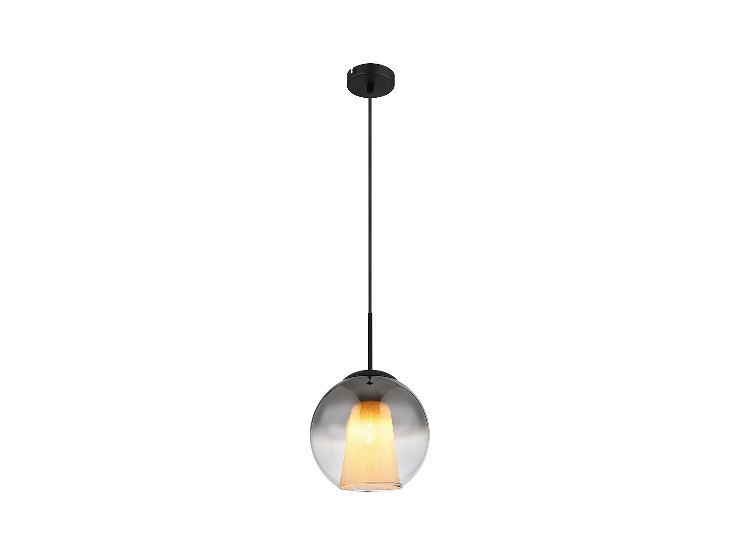 Suspension métal noir mat, 1x E27
