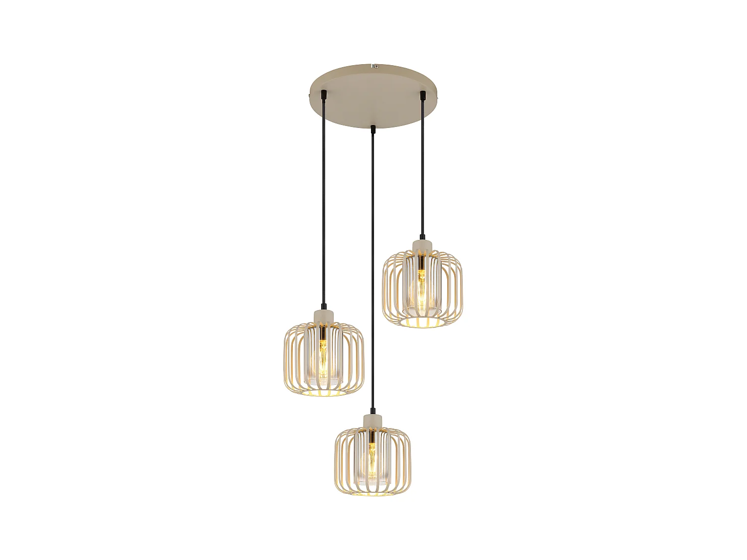 Suspension métal couleur sable mat, 3x E27